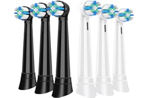 MOFELE iO Replacement Heads Compatible with Oral B iO 2/3/4/5/6/7/8/9/10/Deep Clean Series Electric Toothbrush, Brush Heads Compatible with Oral B iO with Medium-Hard bristles Care Your Teeth (6 Black/White)
