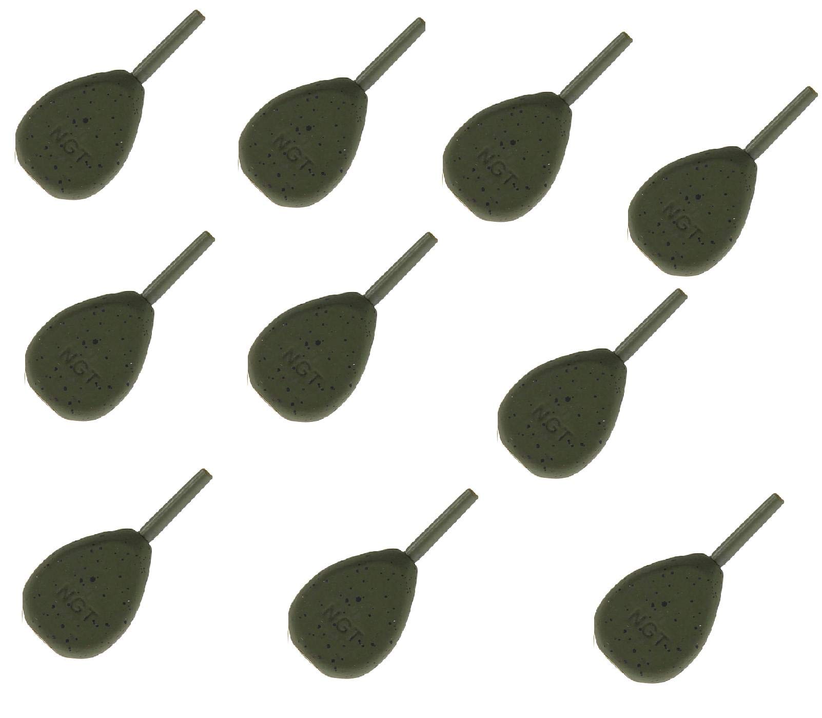 Carp-Corner 10x Carp Fishing Weights 1.5oz, 2oz, 2.5oz, 3oz, 3.5oz Inline Style Lead Green - Set of 10