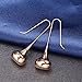 TIGRADE Stainless Steel Polished Silver Rose Gold Classic Smooth Puffed Teardrop Dangle Hook Earrings
