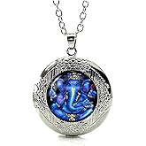 DianaL Boutique Silver Tone Lord Ganesh Ganesha Locket Pendant Necklace Fashion Jewelry