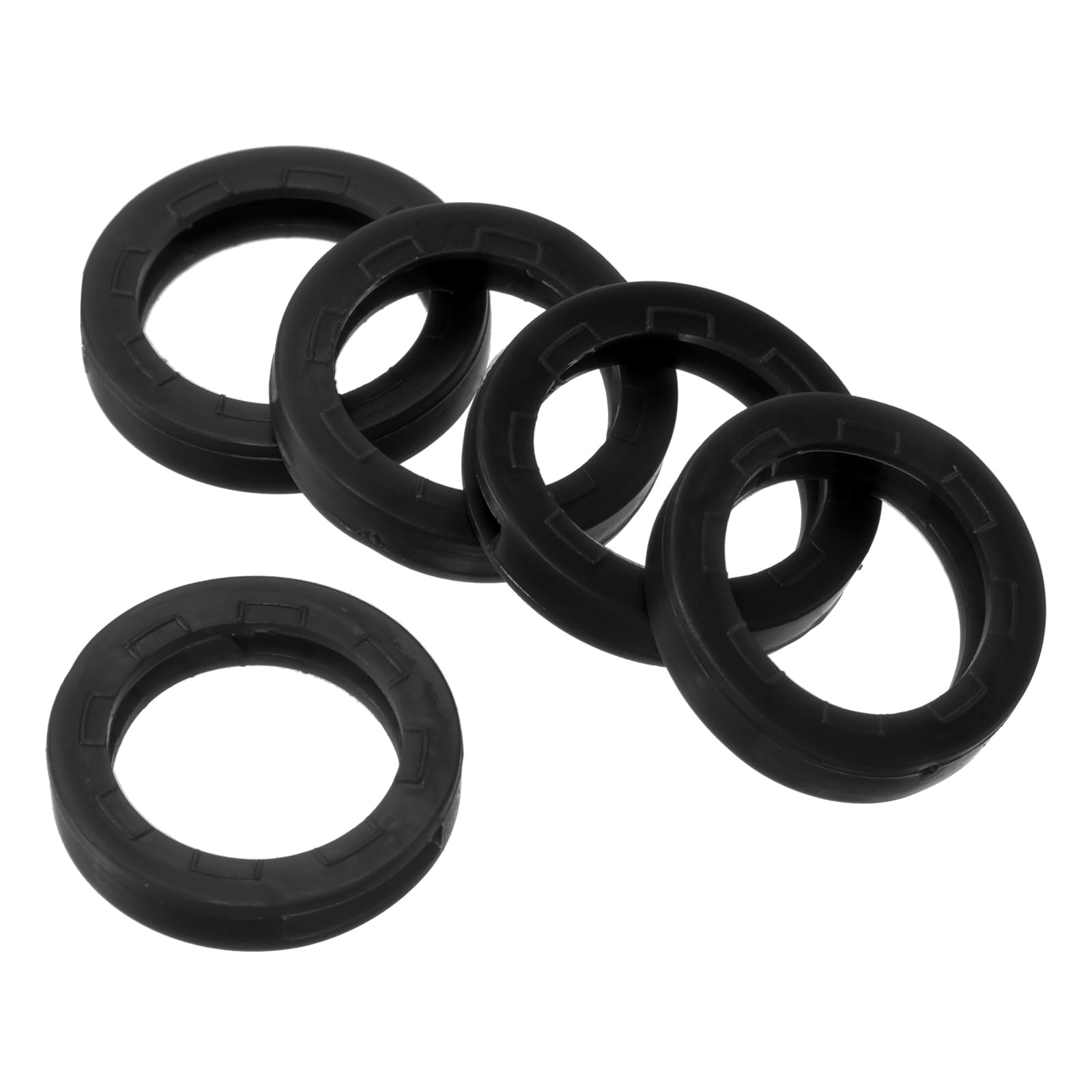 PATIKIL Key Cap Tags, 40Pcs Plastic Key Cap Cover Rings Keys Identifier Coding Ring Label ID Sleeve for Office House Apartment, Black (0.67" / 17mm ID)