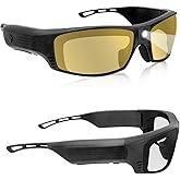 ViView Tinted Safety Glasses for Men and Women with Rechargeable LED Lights-High Lumens 13 Hours Runtime ANSI Z87.1 TR90 Frame Strap＆2 Lens Included
