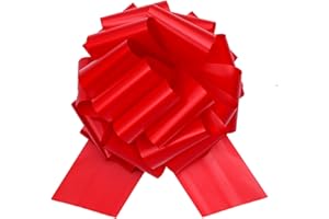 TIADYBOW 6Pcs Large Pull Bow 12IN Wrapping Pull Bow Ribbon Pull Bows for Wedding Baskets,Diameter Gift Bows, Large Bows for Presents,Wedding Birthdays Car Decoration.