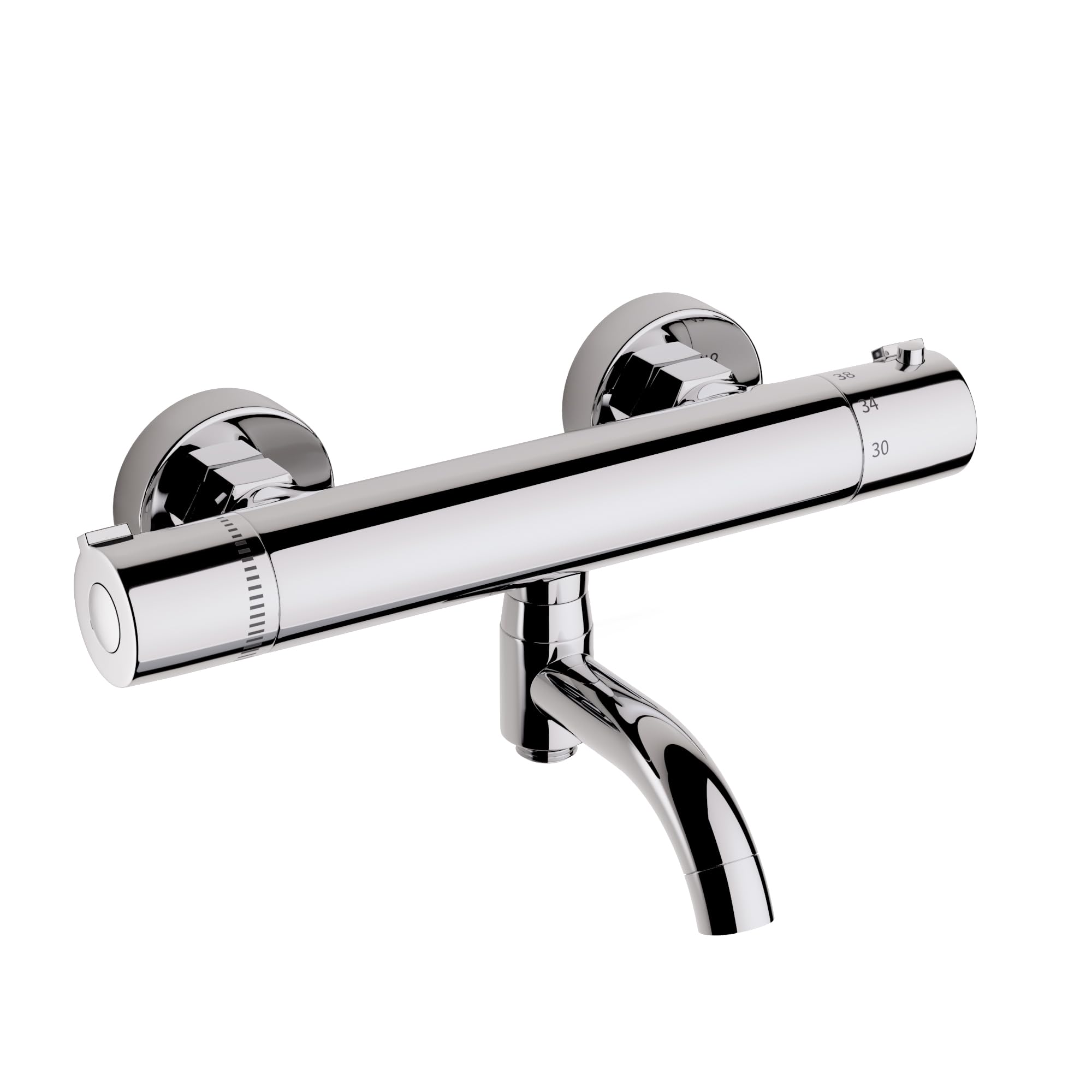 MORADO Thermostatic Mixer Shower, Thermostatic Shower Mixer, Shower Taps, Bathroom Shower Bar with Anti-Scald Control Valve, Chrome, Brass