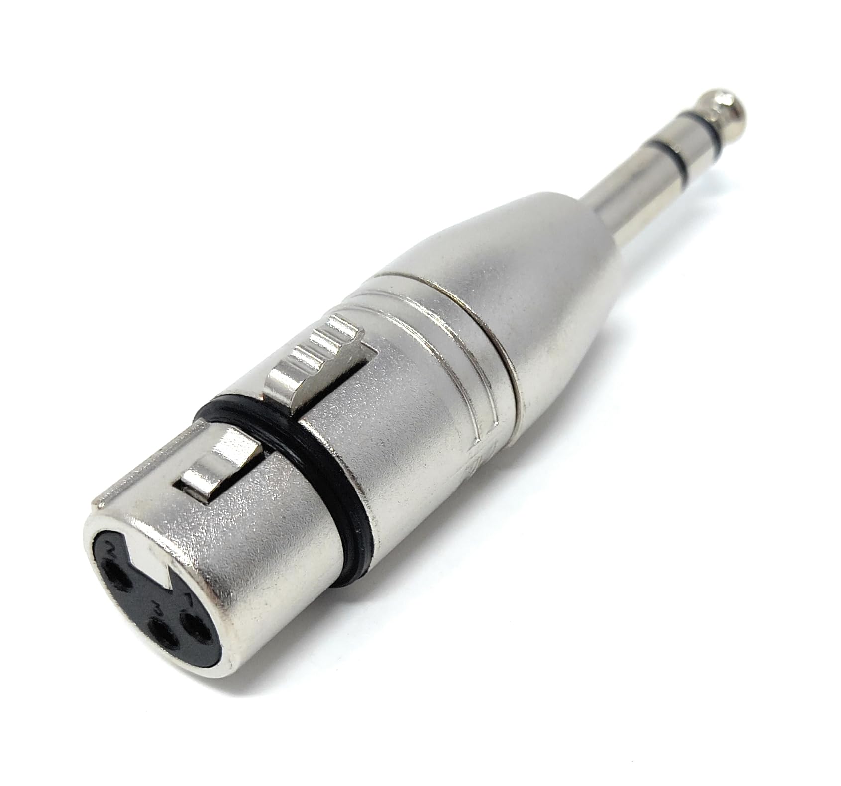 DRUT 1pcs XLR Female 3 pin to 6.35mm Stereo Jack TRS Plug Adapter Cable Lead Converter (Silver)