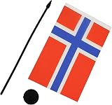 AZ FLAG Norway Table Flag 5x8in - 21x14 cm Poly 100% Polyester view 3