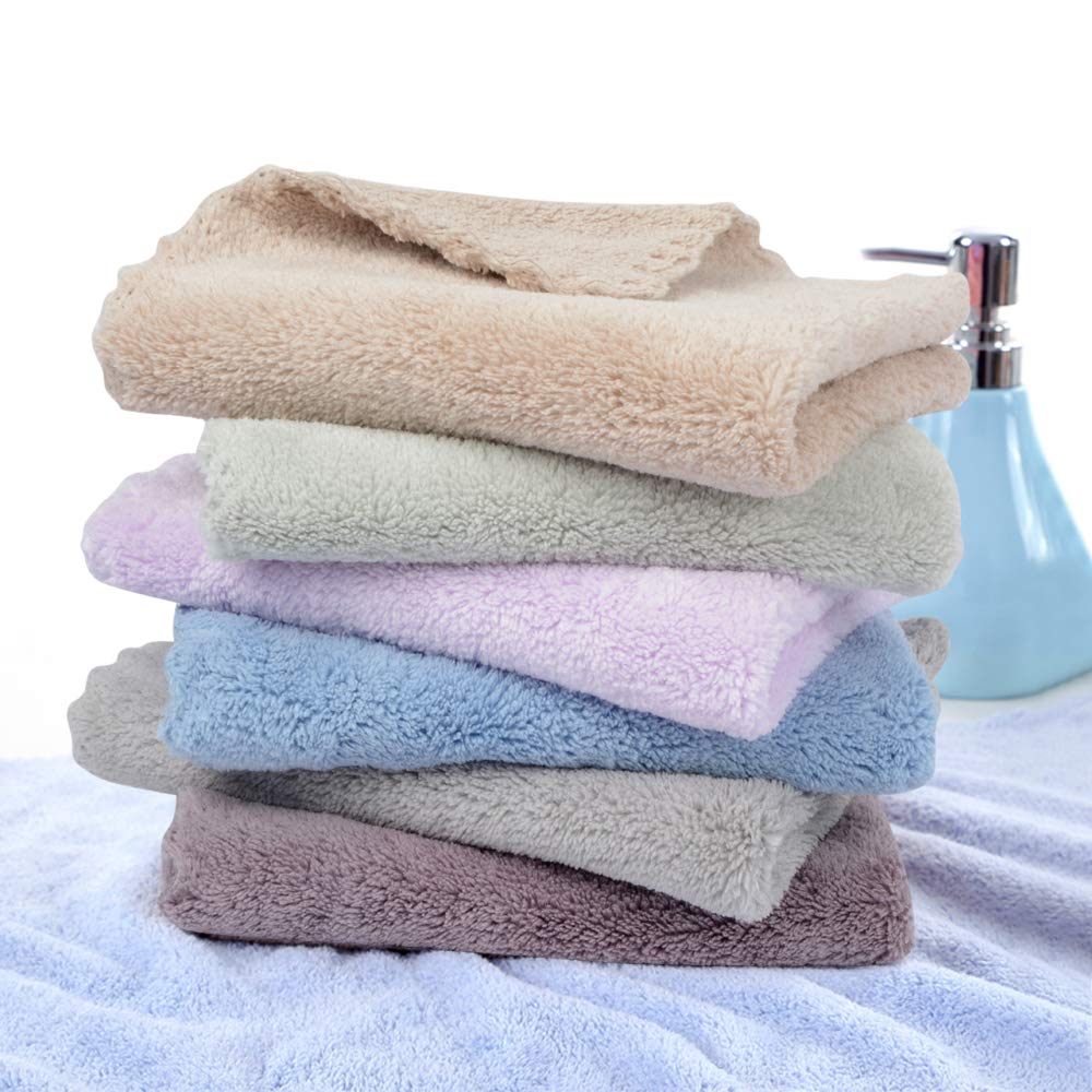 SUNLAND Microfiber Face Cloth Makeup Remover Cloth Reusable Facial Cleansing Towel Ultra Soft Face Washcloth 11inchx 11inch 6 Pack: Beauty