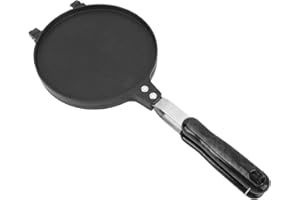 Egg Roll Press Pan Non Stick Aluminum Stove Top Tortilla Press with Handle for Kitchen 6.8 Inch Double Sided Egg Roll Pan for