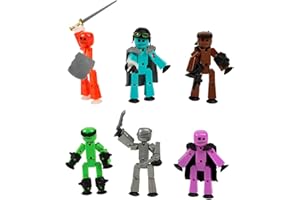 Zing Stikbot Off The Grid Pack - Set of 6 Poseable Action Figures with Weapons and Accessories, Includes Striker, Clint, Pixel, Raptus, Shift and Regalius, Stop Motion Animation, for Ages 4 and Up