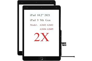 TPHAELAY for iPad 9 (9th Generation) A2602 A2603 A2604 A2605 Screen Replacement 2 Pack 10.2 Inch Digitizer, for iPad 9th Gen Touch Screen Digitizer Replacement (2021 Released) with Home Button(Black)