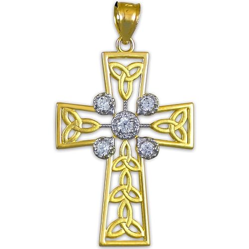 Beautiful 10k Gold Celtic Trinity Knot Pendant Necklace – Handmade In USA