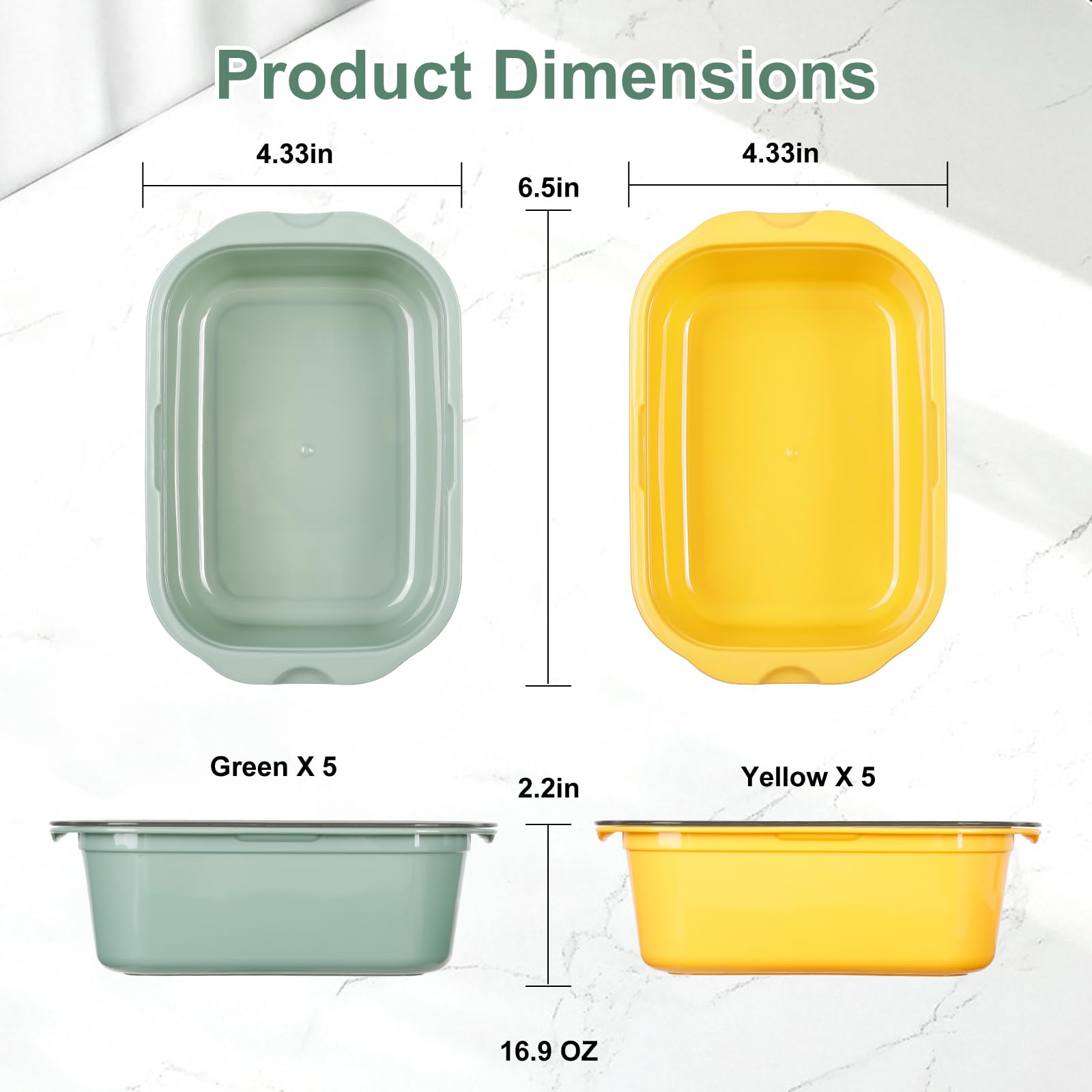 VINATO Frischhaltedosen mit Deckel 10er Set – 500ml Gefrierdosen aus BPA-freiem PP, stapelbare Vorratsdosen mit Deckel, mikrowellen- & gefrierschrankgeeignet 2