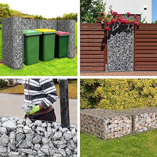 Toolerando Gabione Steinkorb Gabionenzaun Gitterkorb Steinkorb Drahtkorb, 100 x 80 x 30 cm, inkl. Distanzhalter – Bild 3