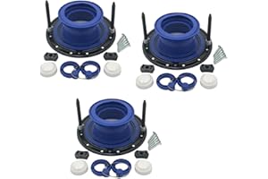 ONE-N-DONE One N Done Toilet Flange Repair Kit - Toilet Kit For Low or Broken Flange. Toilet Wax Ring Replacement Kit W/Toilet Flange Extender Kit, Easy Toilet Bolts, & Toilet Caps For Bottom of Toilet. 3X