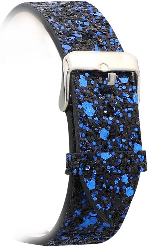 KuToo Replacement for Gear S3 Band, 22mm Gear S3 Classic/Frontier Smart Watch Band, KuToo Leather Flash Glitter Bling Band Wristband Strap Replacement Band for Samsung Gear S3 (3D Glitter Blue Black)