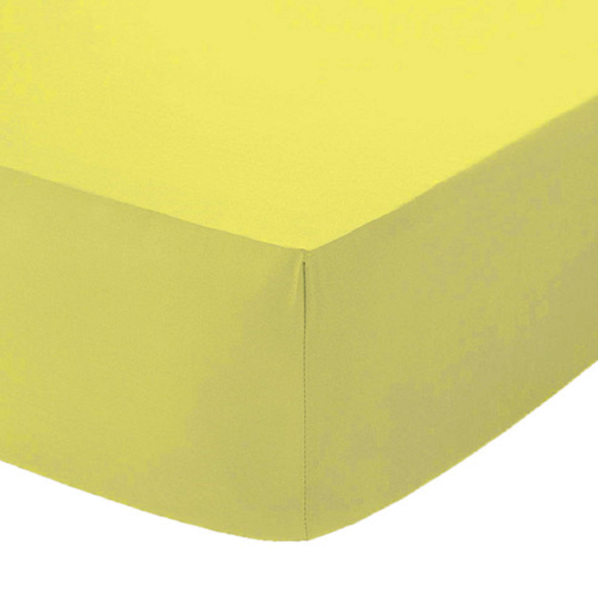 Comfy Nights Plain Dyed PolyCotton Fitted Sheet Or Pillow Pair, Double - Lemon — image 1