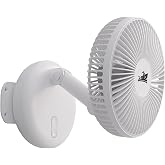 ZOIZ RV Wall Mount Fan 12V, Dual Power Tabletop &amp; Wall Mounted Portable Fan with USB-C, Quiet Oscillating Air Circulator with Timer for Camper Van, Travel Trailer, Boat, Bedroom &amp; Home (White)