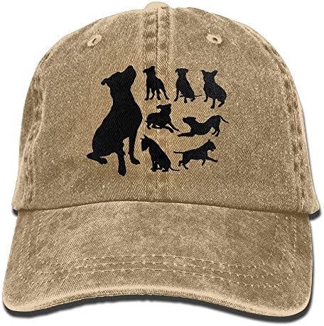 WE9SAW Pitbull, Bulldog, Terrier, Dog Men Or Women Cotton Denim Fabric Trucker Hat Adjustable Jeans Baseball Hat