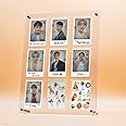 Baskiss Standing Card Holder, Ultra Clear Acrylic Display, 66 x 91 mm Trading Cards Cases Protectors for Kpop Photocard Sports Baseball Basketball Photo Showcase with Screws (9 Cards)