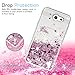 LeYi for Galaxy J3 Prime/J3 Eclipse/J3 Emerge/J3 Mission/J3 Luna Pro/Express Prime 2/Amp Prime 2/Sol 2 Glitter Case with HD Screen Protector,Girls Women Clear Liquid Case for J3 2017 Rose Gold
