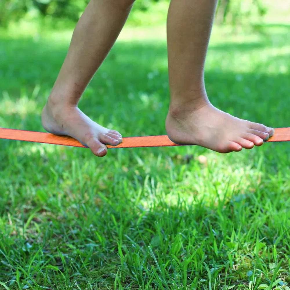 Odoland 50ft Ninja Slackline line with 8 Obstacle Course Setting, Outdoor Ninja Warrior Kit Training Equipment for Kids with Swing Rings Monkey Bars Ninja Knot and Climb Rope for Tree and Backyard: Kitchen & Dining