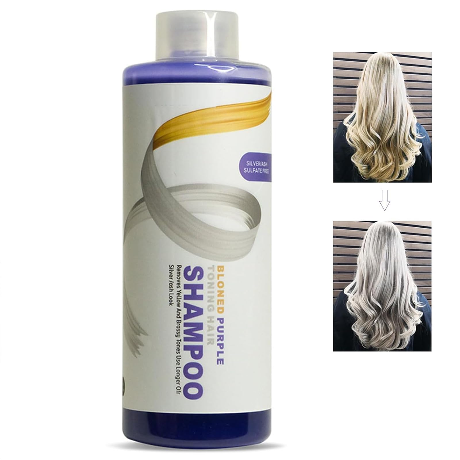 Pemarlis 500ml anti-yellow shampoo, the anti-yellow shampoo for blonde, grey and white hair, purple shampoo for bleached & lightened hair, blonde shampoo