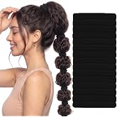 Seamless Hair Ties No Damage Nylon Ponytail Holders for Thick Curly Hair | Soft Hair Bands No Crease Ouchless Hair Elastics Heavy Duty Hold Hair Ties No Metal Hair Accessories Sports &amp; Daily Wear