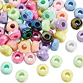 PONABEADIY 1 Box 100PCS 13.5MM Faceted Rondelle European Large Hole Beads Acrylic UV Plating Iridescent Rainbow Plastic Colorful Spacer Bead for Jewelry Making Bracelets Earrings DIY Craft Supply