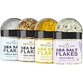 Sea La Vie, Salt Flakes, Set of 4 x 3.5 oz, Variety Pack, Kosher Handcrafted Gourmet Flakey Finishing Salt Pyramids from the 