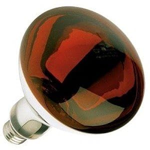 Red Heat Lamp 250 Watts BR40 2,000 Hours Long Life Medium E26 Base Light Bulb Industrial Grade, Red