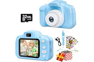 OZMI Upgrade Kids Camera for Boys, Christmas Birthday Gift for Boys Age 3-12, 2 Inch HD Video Digital Cameras for Kids Toddler, Toy for 3 4 5 6 7 8 9 10 Year Old Boy with 32GB SD Card - Blue