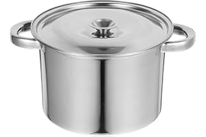 ULTECHNOVO Multipurpose Thickened Stainless Steel Soup Pot with Lid 10.23X7.87X5.31 Inch Kitchen Cookware for Boiling Marinat