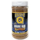 House of Q House Rub BBQ Seasoning – Award-Winning Barbecue Dry Rub for Chicken, Pork & Ribs – Versatile All-Purpose Spice Blend – Gluten Free, MSG Free, Preservative Free – 12 oz Jar