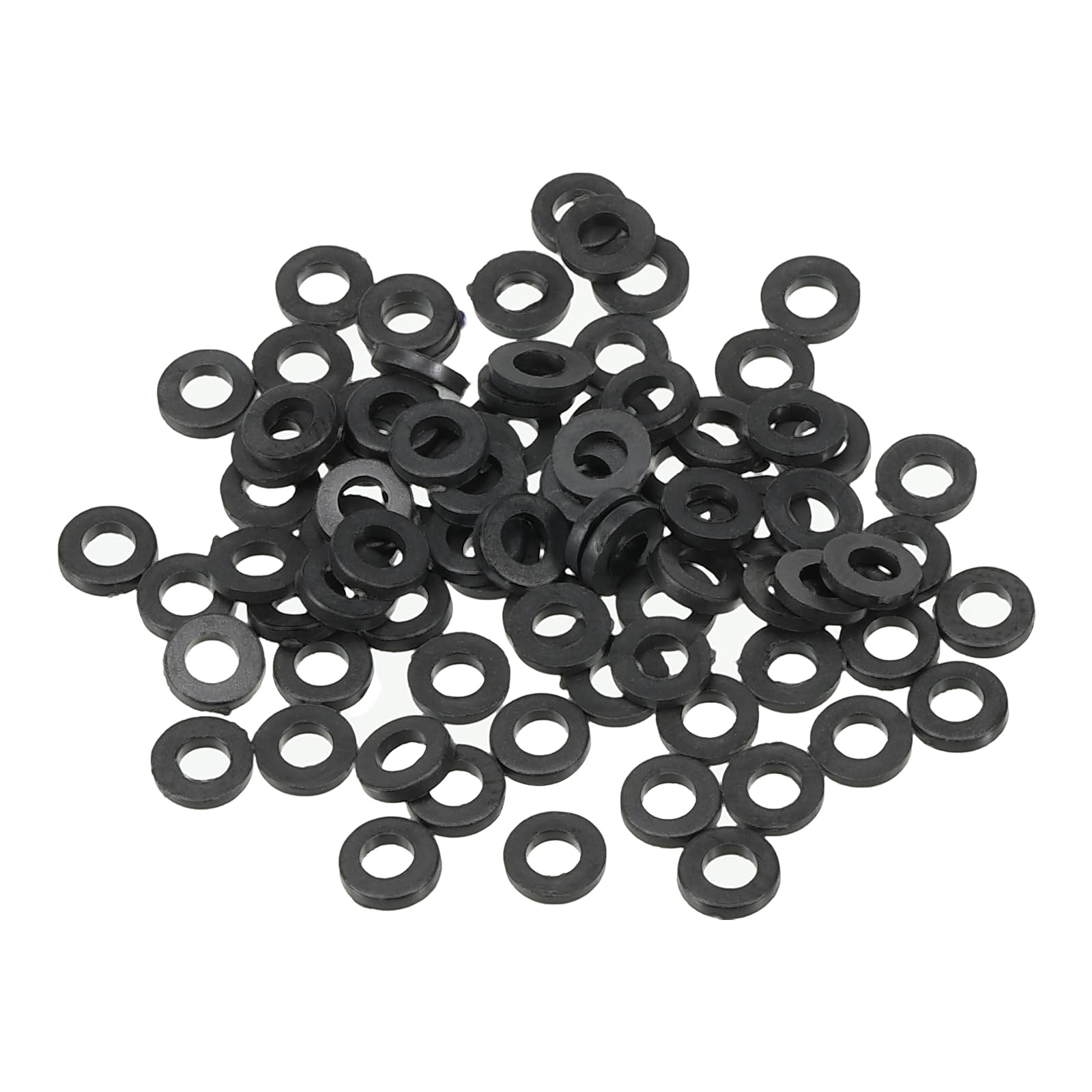 PATIKIL M2.5 Nylon Flat Washer, 150 Pack 2.5mm ID 5mm OD 1mm Thick Sealing Spacer Gasket Ring for Faucet Pipe Water Hose Fastener Bolt, Black