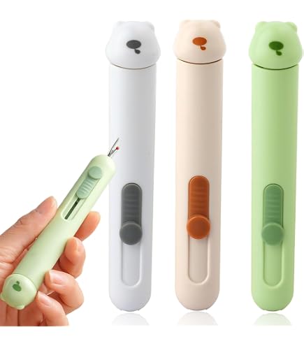Enfile-Aiguille 2 En 1 Rétractable Vert – Outil Couture Multifonction Broderie Tricot