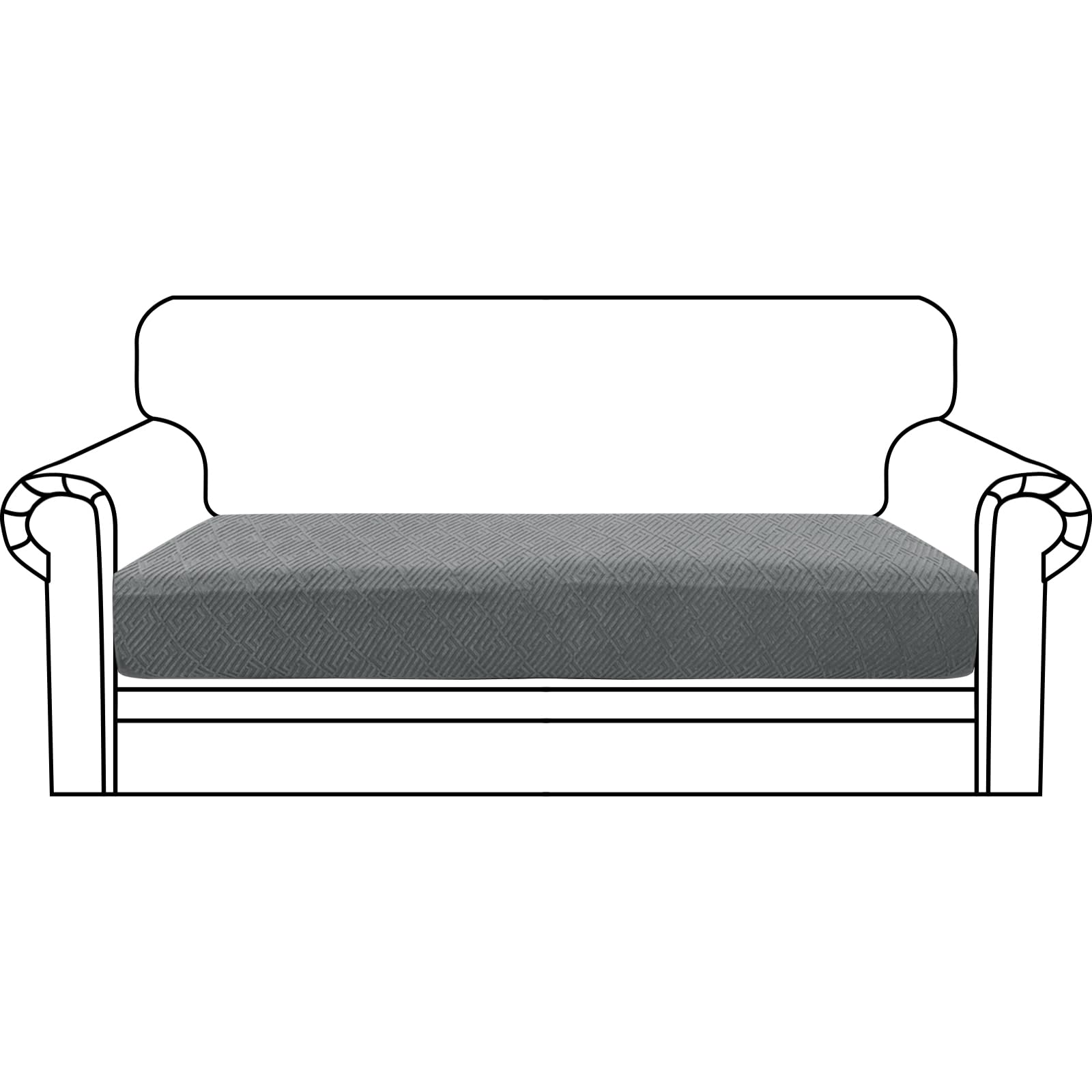 CHELZEN Super Stretch Sofa Seat Cushion Cover, Fitted Sofa Cushion Slipcovers, Soft Couch Cushion Covers, Furniture Protector with Elastic Bottom (2 Seater, Light Gray)