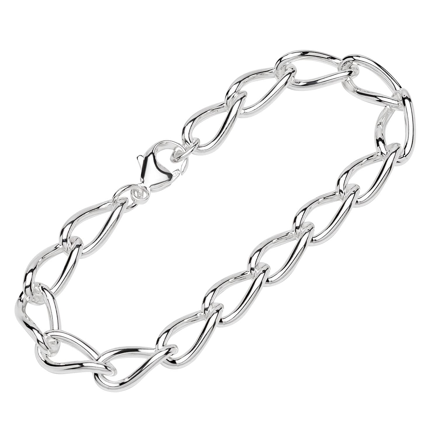 NKlaus bracelet 925 Sterling Silver 22cm long tank chain round men bracelet chain passive 12287