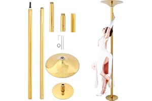 Thctvous 82”-108” Height Adjustable Stripper Pole for Home, Portable Dance Pole with Extension & Base for Apartment Bedroom, Silver, 440 LBS Capacity