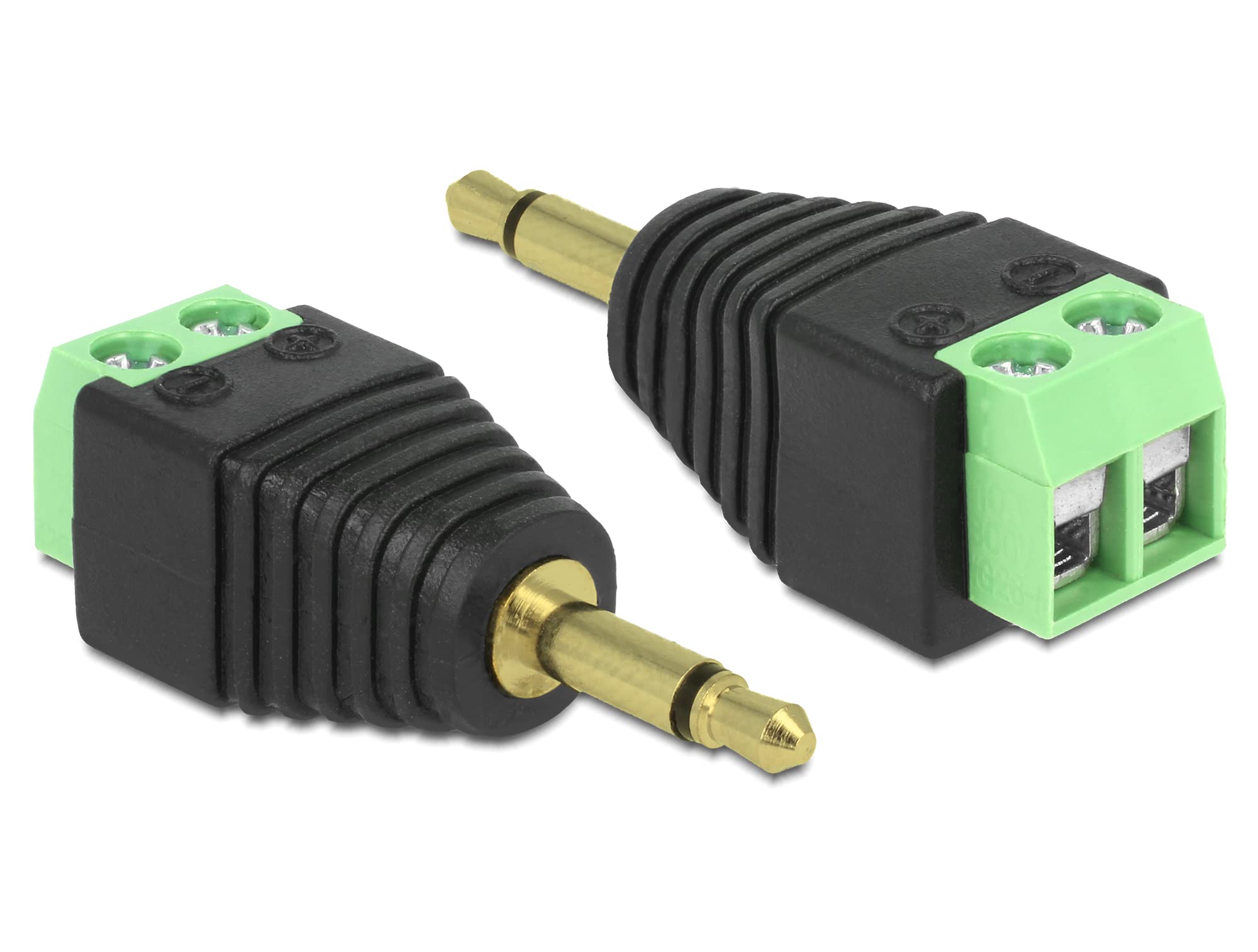 Delock 65528 Adaptor Terminal Block 2-Pole to 3.5 mm Jack Plug Black/Green