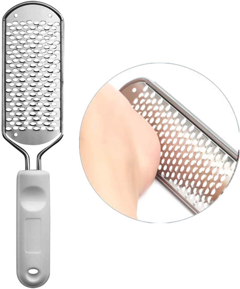 Pedicure Foot File Callus Remover - Best Foot care pedicure metal surface tool to remove hard skin. Surgical grade stainless steel file