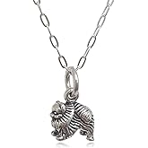 EnCharmed Sterling Silver Tiny Pomeranian Dog 3D Charm Necklace, 18"
