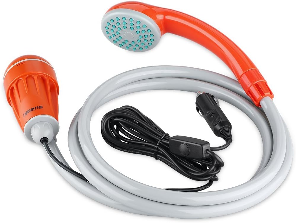 SUAOKI Upgraded Portable Camping Shower, Rechargeable Battery Powered Shower for Outdoors, Camping, Pet Cleaning, Car Washing, Plants Watering - Turns Water from Bucket/Sink Into Steady, Gentle Stream