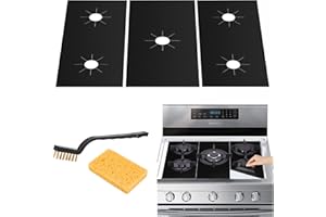 ITSNIO 3PCS Stove Covers Stove Protectors for Gas Range(0.5 mm Thick), Extra Long 32" Wider Stove Burner Covers for Gas Stove Top, Reusable Non-Stick Washable Stove Covers Heat Resistant Protectors