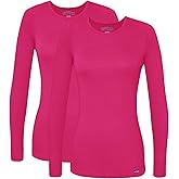Sivvan Scrubs for Women - Long Sleeve Comfort Underscrub Tee 2-Pack