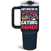 DUUV Gamer Gifts for Christmas, Gamer Tumbler 40 Oz, Gaming Gifts for Men Boys Teen Son Adults, Gaming and Ramen Design, Birthday Gift for Gamers Lovers, Fun Game Room Decor Gift Ideas, 1PCS