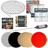 Air Fryer Rack Accessory Set Compatible With Bella, Chefman, GoWise, Hamilton Beach, Maxi-Matic Elite Platinum, Black Decker, Costzon, Posame, Best Choice Products +More | 11pcs Airfryer Accessories