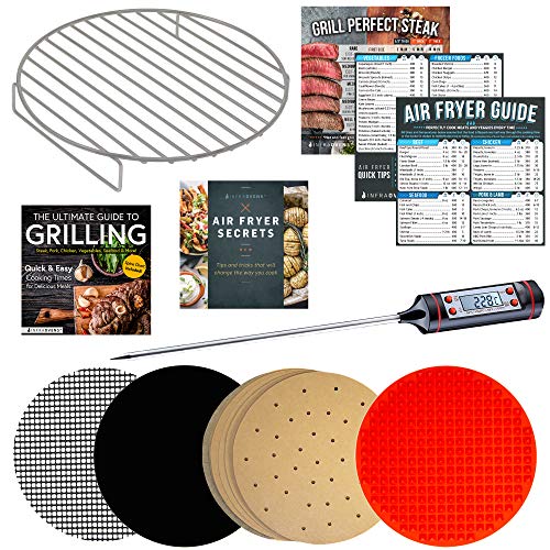 Air Fryer Rack Accessory Set Compatible With Bella, Chefman, GoWise, Hamilton Beach, Maxi-Matic Elite Platinum, Black Decker, Costzon, Posame, Best Choice Products +More | 11pcs Airfryer Accessories