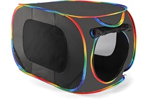 LUCKITTY Pet Dog Playpen Rectangle Cuboid Shape Cat Enclosure Tent Suitable for Small Dogs Puppy Cats and Small Animals Outdoor Rainbow Color