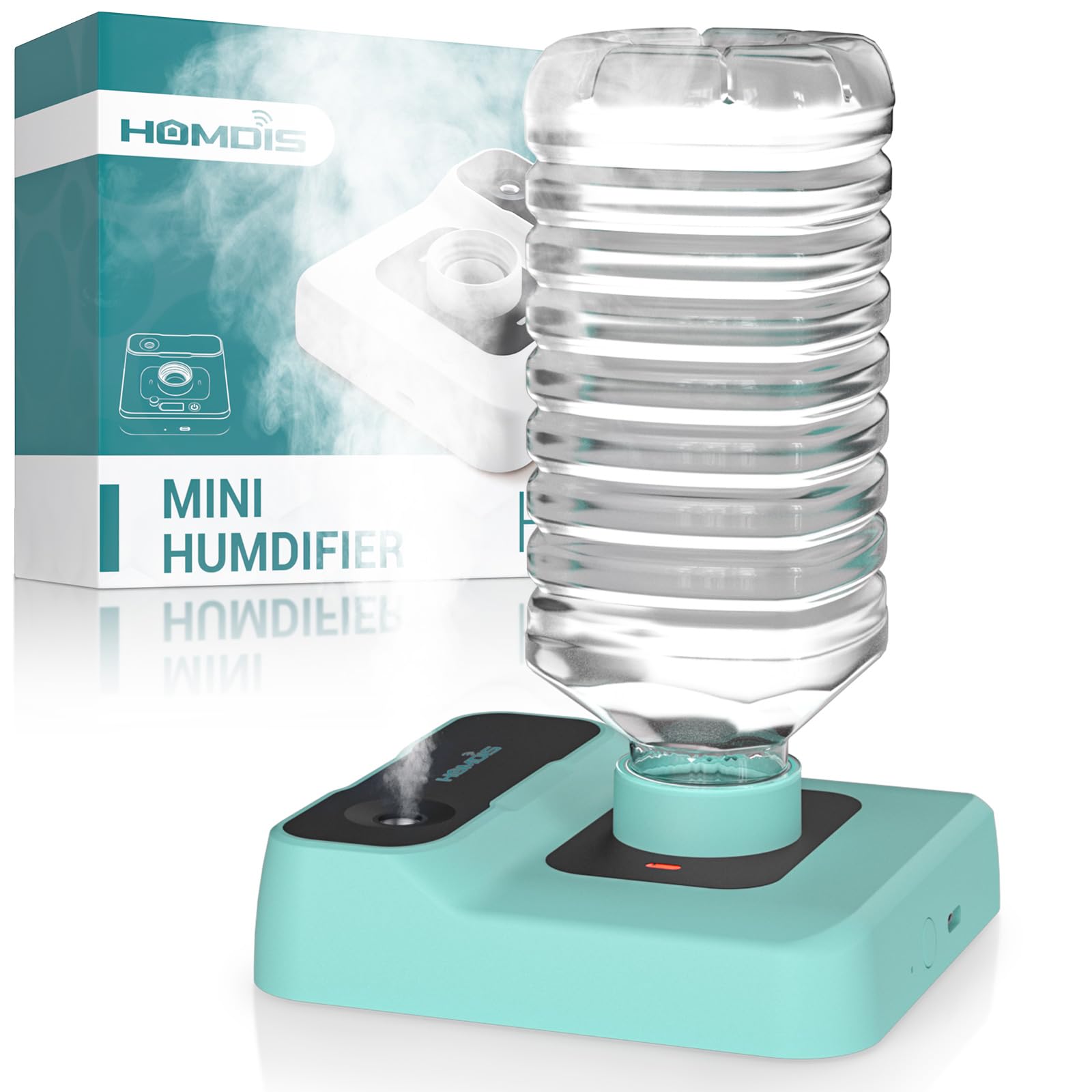 Photo 1 of HOMDIS Portable Humidifiers for Travel, Small Mini Humidifier with Auto Shut-Off, Nightlight and Storage Bag for Hotel, Bedroom or Office, Plant Humidifier Indoor, Green