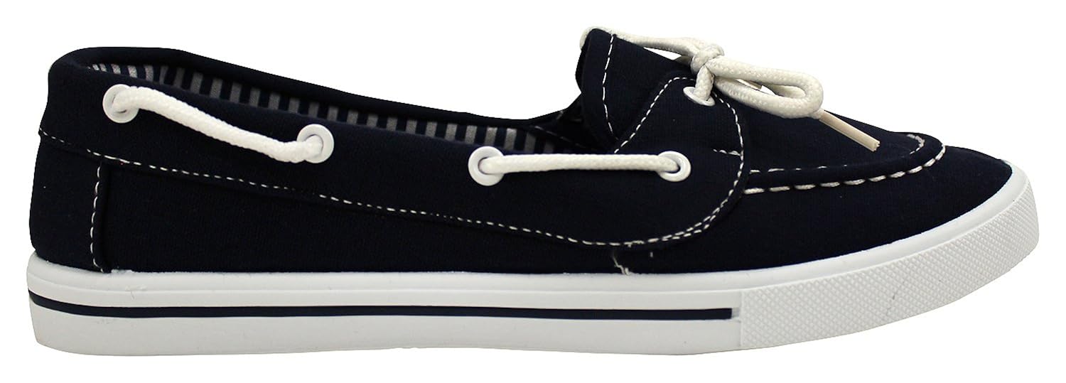 Enimay Womens Original Style Slip-On Casual Canvas Boat Shoe Loafer Flats
